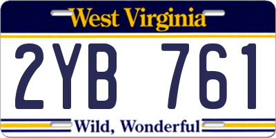 WV license plate 2YB761