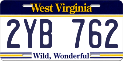 WV license plate 2YB762