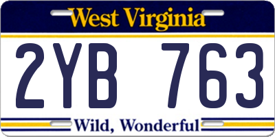 WV license plate 2YB763