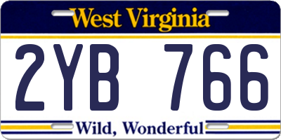 WV license plate 2YB766
