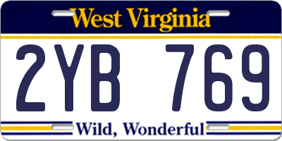 WV license plate 2YB769