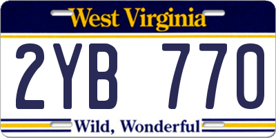 WV license plate 2YB770