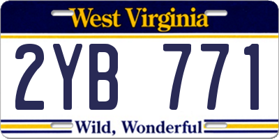 WV license plate 2YB771