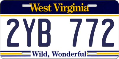 WV license plate 2YB772