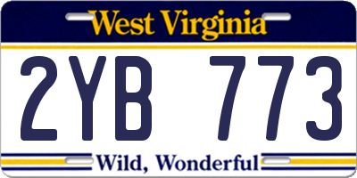 WV license plate 2YB773