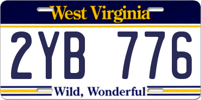 WV license plate 2YB776