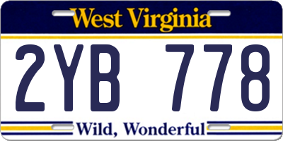 WV license plate 2YB778