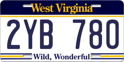 WV license plate 2YB780