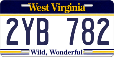 WV license plate 2YB782