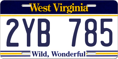 WV license plate 2YB785