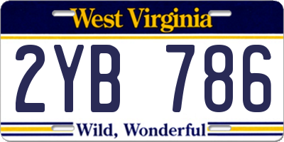 WV license plate 2YB786
