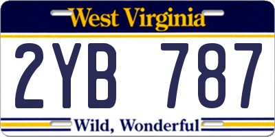 WV license plate 2YB787