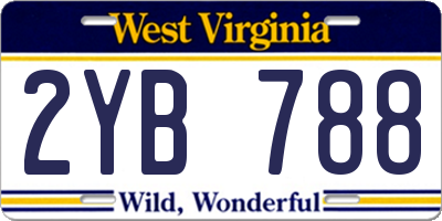 WV license plate 2YB788