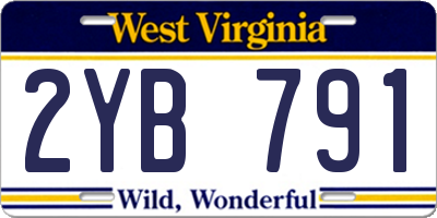 WV license plate 2YB791