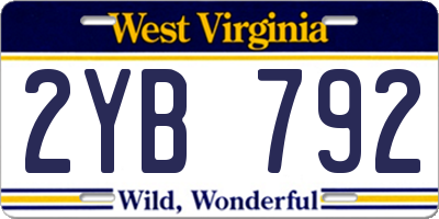 WV license plate 2YB792