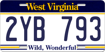 WV license plate 2YB793