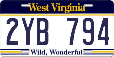 WV license plate 2YB794