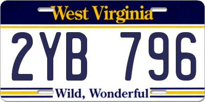 WV license plate 2YB796