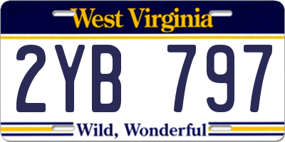 WV license plate 2YB797