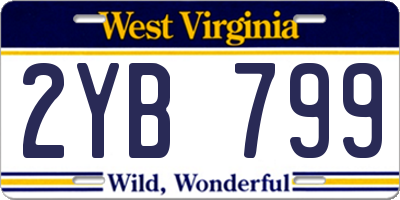WV license plate 2YB799