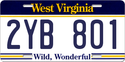 WV license plate 2YB801