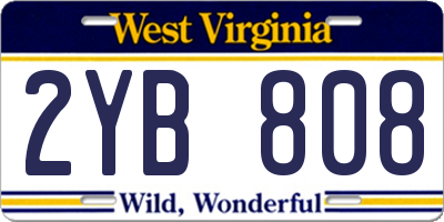 WV license plate 2YB808