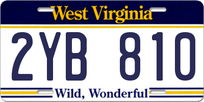 WV license plate 2YB810
