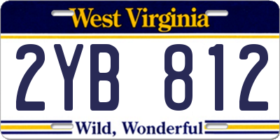WV license plate 2YB812