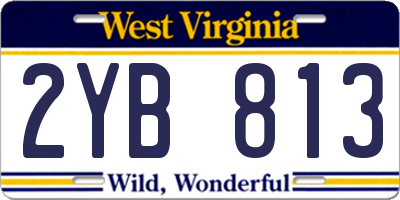 WV license plate 2YB813