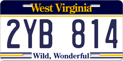 WV license plate 2YB814