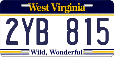 WV license plate 2YB815
