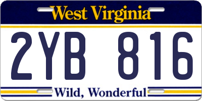 WV license plate 2YB816