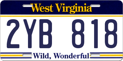 WV license plate 2YB818