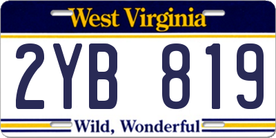 WV license plate 2YB819