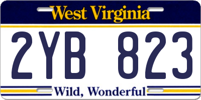 WV license plate 2YB823
