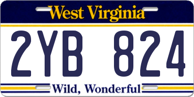 WV license plate 2YB824