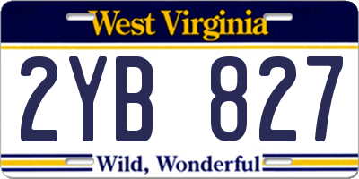 WV license plate 2YB827