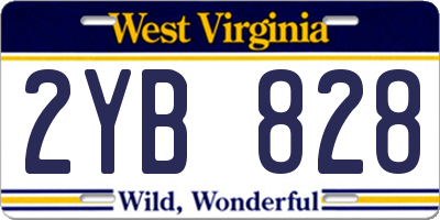 WV license plate 2YB828
