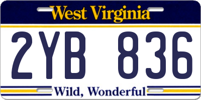 WV license plate 2YB836