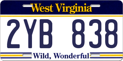 WV license plate 2YB838