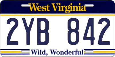 WV license plate 2YB842