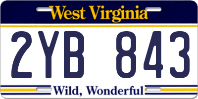 WV license plate 2YB843