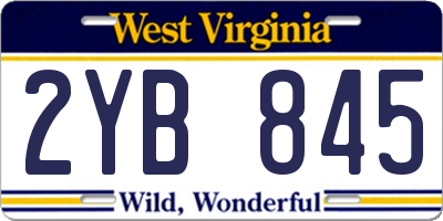 WV license plate 2YB845