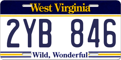 WV license plate 2YB846