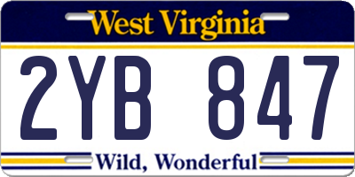 WV license plate 2YB847