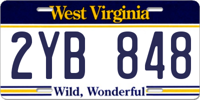 WV license plate 2YB848