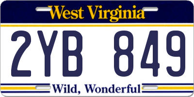WV license plate 2YB849