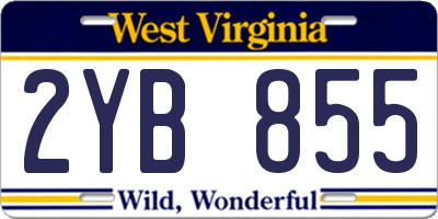 WV license plate 2YB855