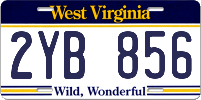 WV license plate 2YB856
