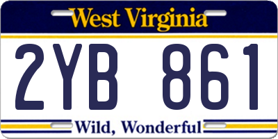 WV license plate 2YB861